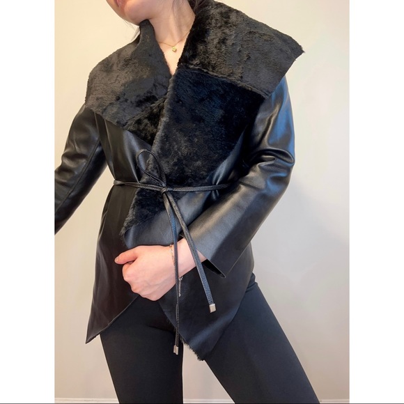 VEGAN LEATHER JACKET - Picture 1 of 8